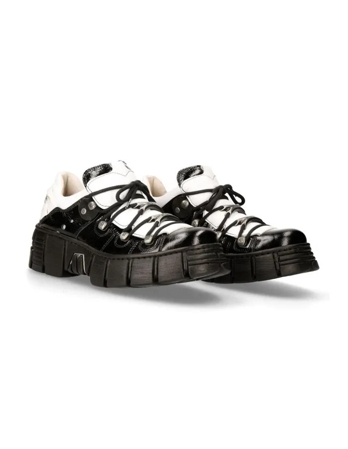 Women Shoe Black Tower With Laces MWall120nS2 New Rock Sneakers