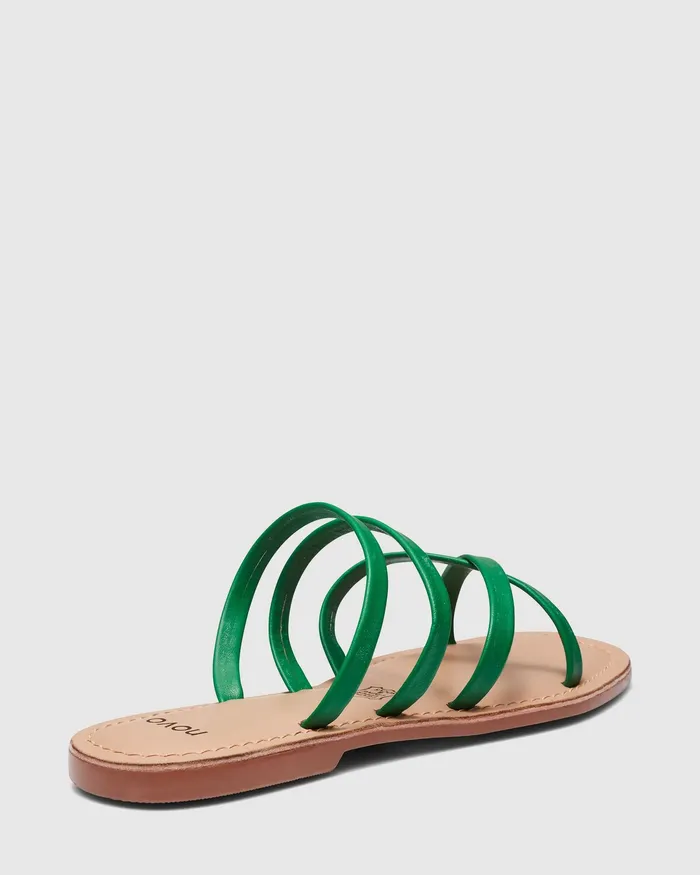 Women SIMONA GREEN Leather Sandals NOVO Shoes