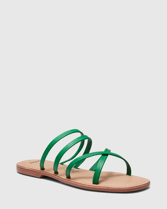 Women SIMONA GREEN Leather Sandals NOVO Shoes