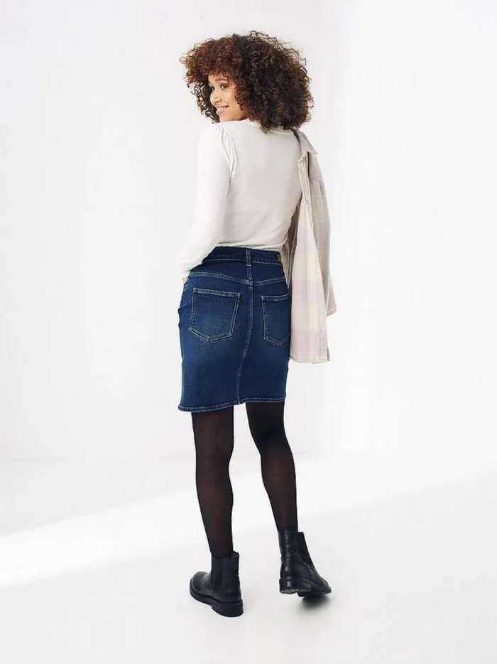 Women Skirts Fat Face Blue Hope Denim Skirt