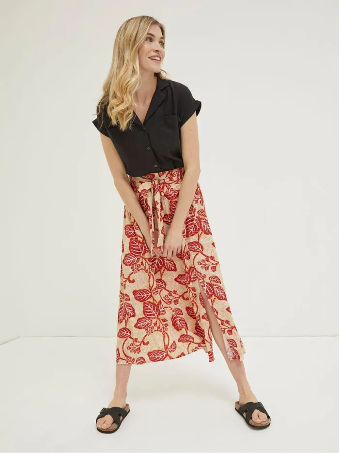 Women Skirts Fat Face Cream Sascha Vine Floral Midi Skirt