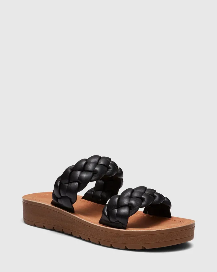 Women Slides NOVO Shoes SILAS BLACK Sandals