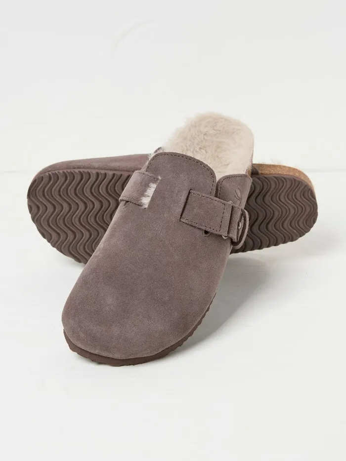 Women Slippers Fat Face Elsie Purple House Shoes