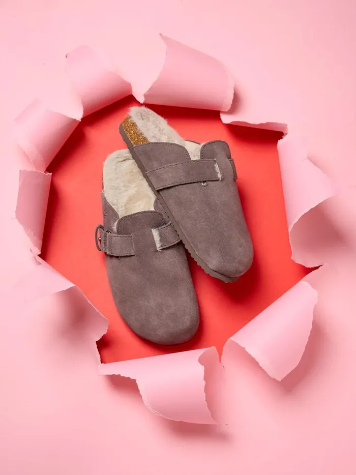 Women Slippers Fat Face Elsie Purple House Shoes