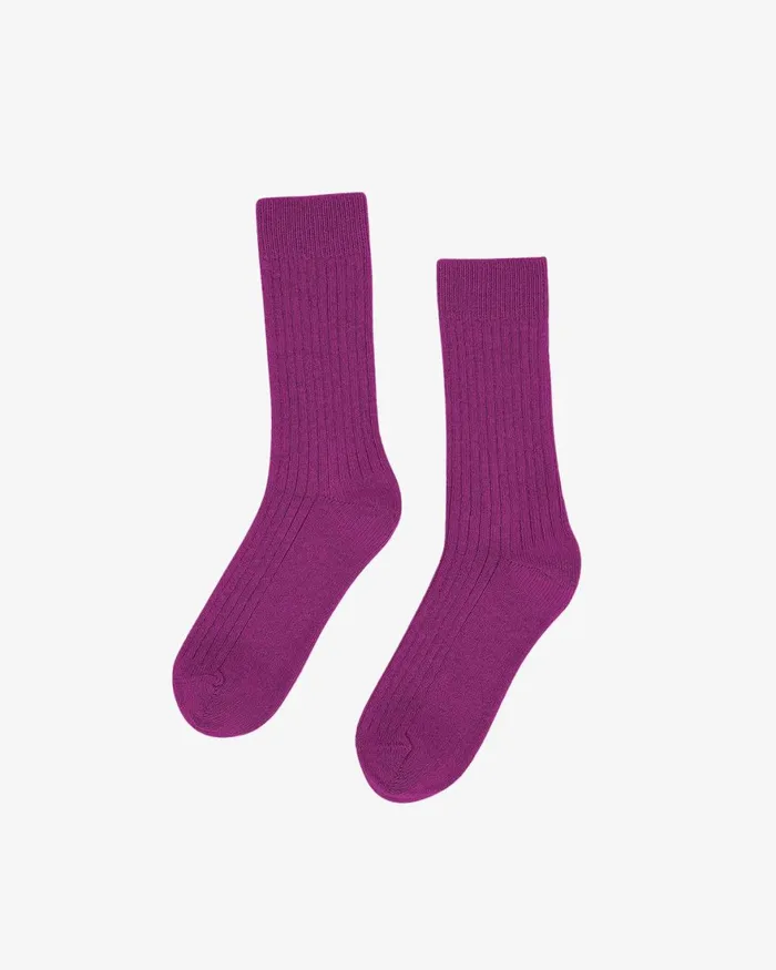 Women Socks Colorful Standard Merino Wool Blend Sock Magenta Blaze