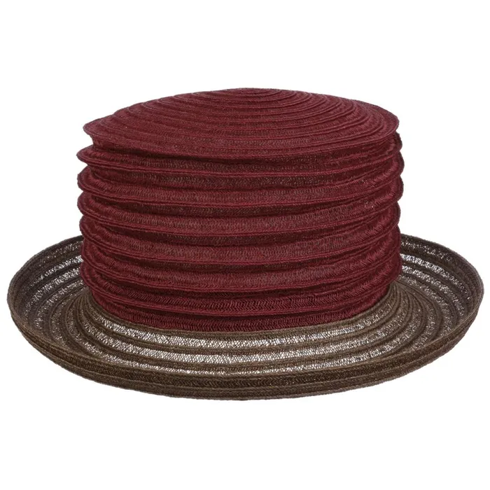 Women Straw Hats Mayser Belma New Pleated Hat Burgundy