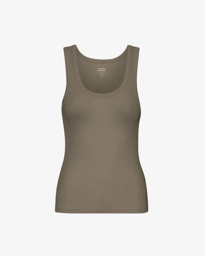 Women Tank Tops Colorful Standard Women Organic Rib Tank Top Cedar Brown