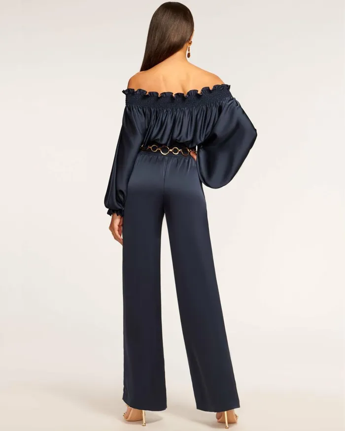 Women Teagan OffTheShoulder Jumpsuit Navy Ramy Brook Dresses Women Teagan OffTheShoulder Jumpsuit Navy Ramy Brook Dresses