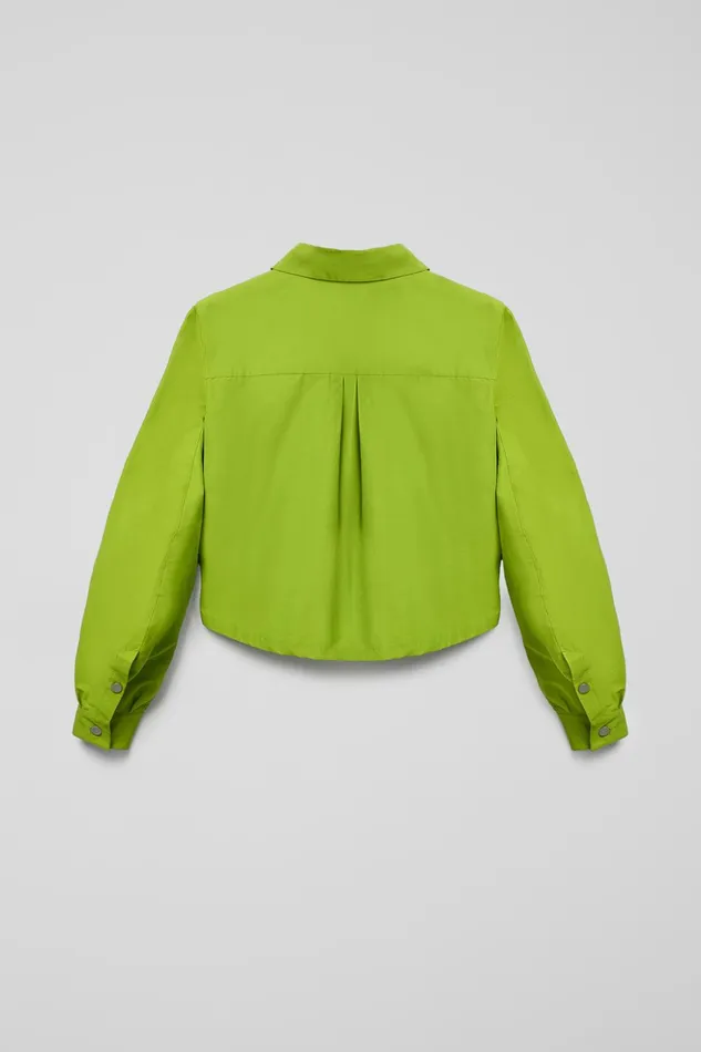 Women Tech Shirt Green CottonNylon Shirt Camper Tops Women Tech Shirt Green CottonNylon Shirt Camper Tops