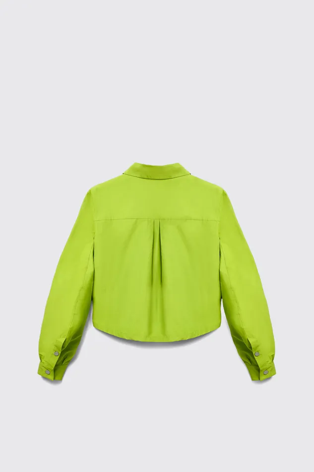 Women Tech Shirt Green CottonNylon Shirt Camper Tops Women Tech Shirt Green CottonNylon Shirt Camper Tops