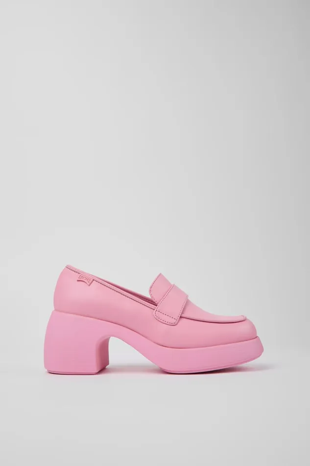 Women Thelma Pink Leather Loafer Camper Formal Shoes Women Thelma Pink Leather Loafer Camper Formal Shoes