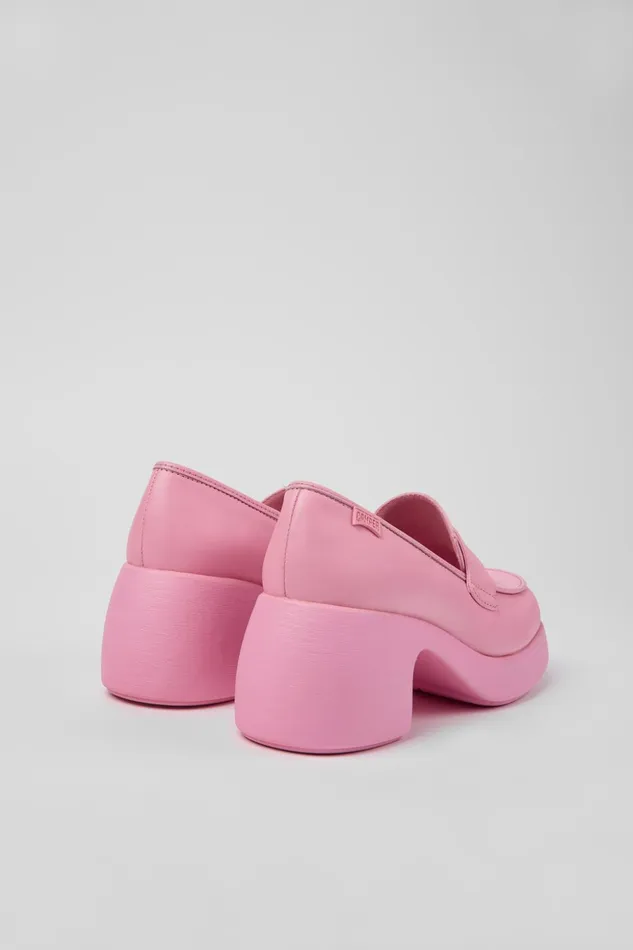 Women Thelma Pink Leather Loafer Camper Formal Shoes Women Thelma Pink Leather Loafer Camper Formal Shoes