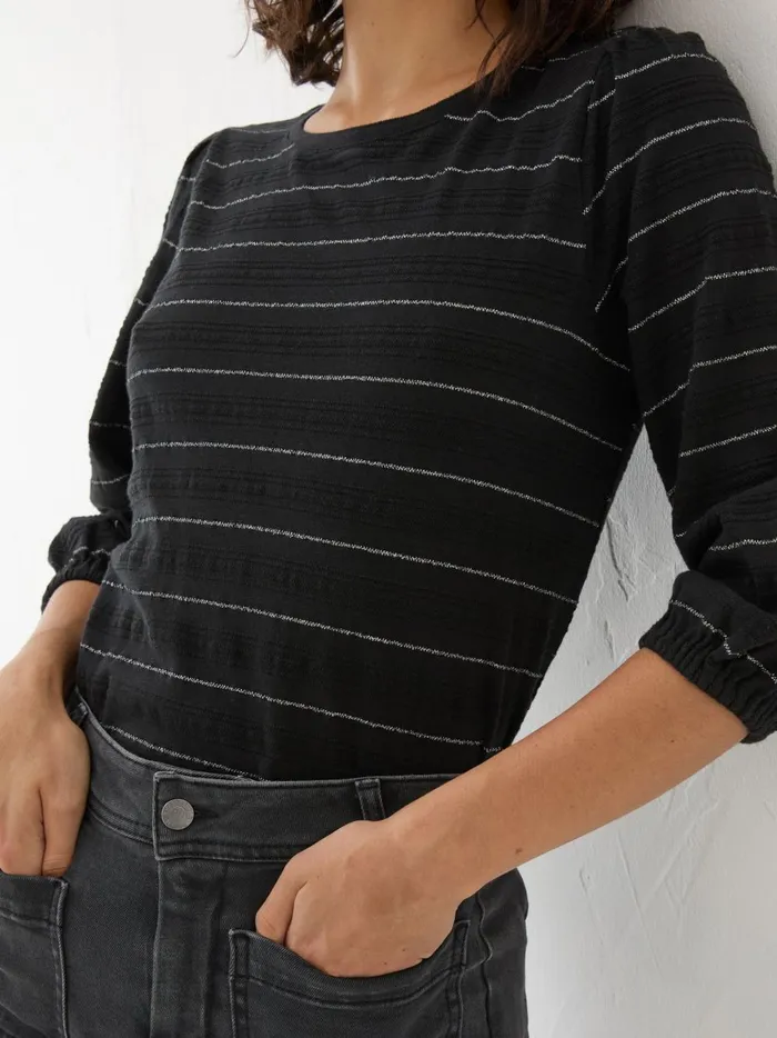Women Tops and TShirts Fat Face Penny Black Stripe Top Women Tops and TShirts Fat Face Penny Black Stripe Top