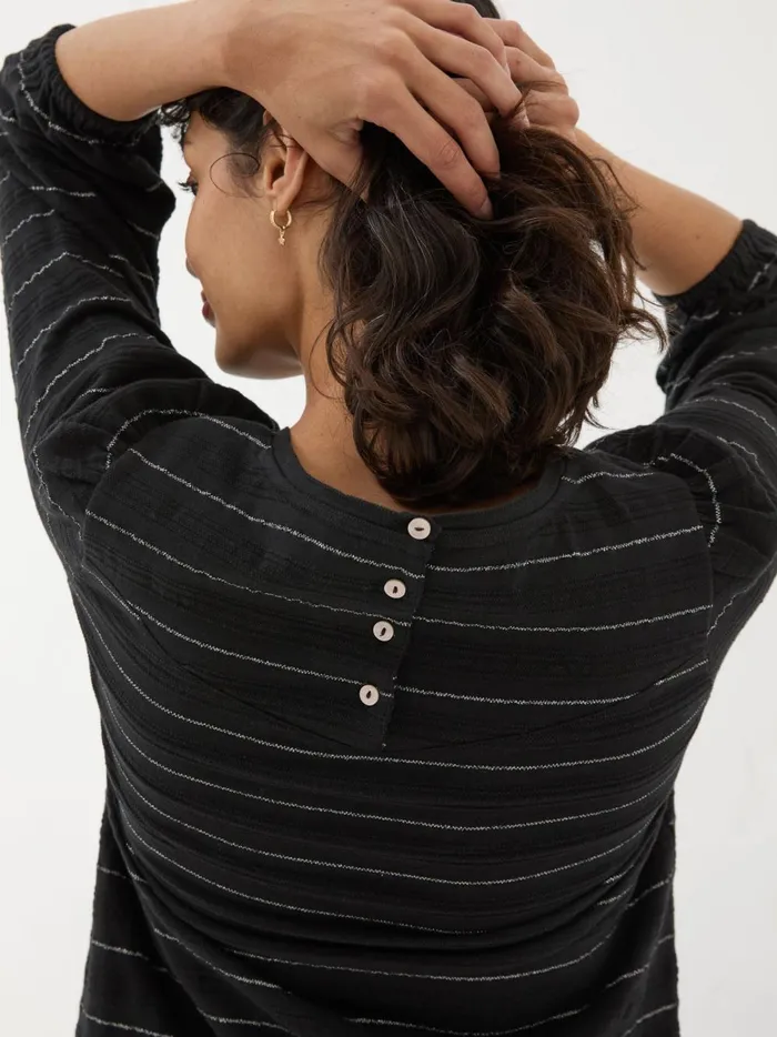Women Tops and TShirts Fat Face Penny Black Stripe Top Women Tops and TShirts Fat Face Penny Black Stripe Top