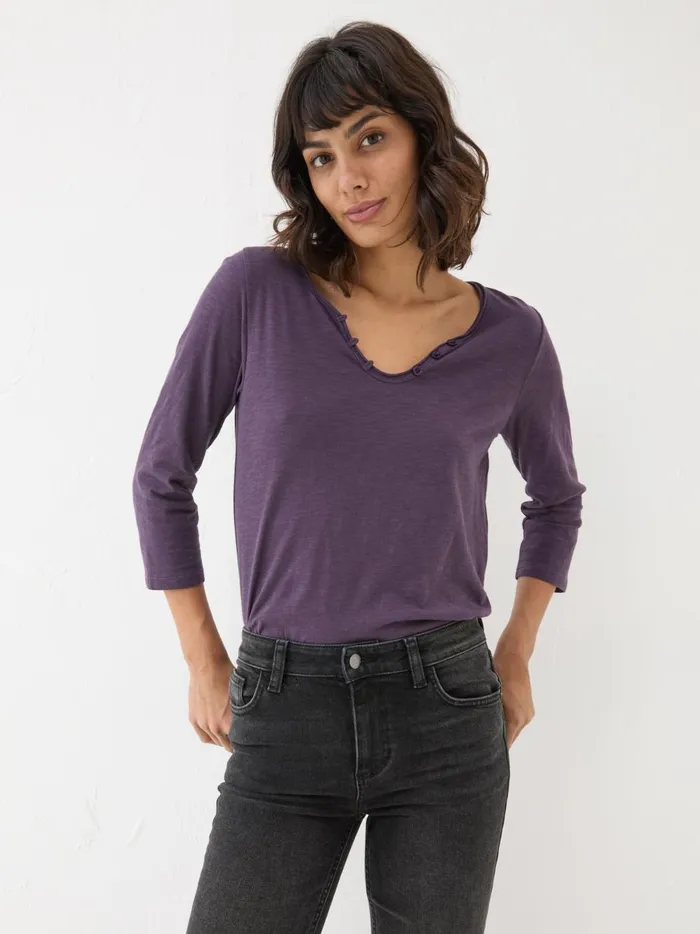 Women Tops and TShirts Fat Face Purple Porter TShirt