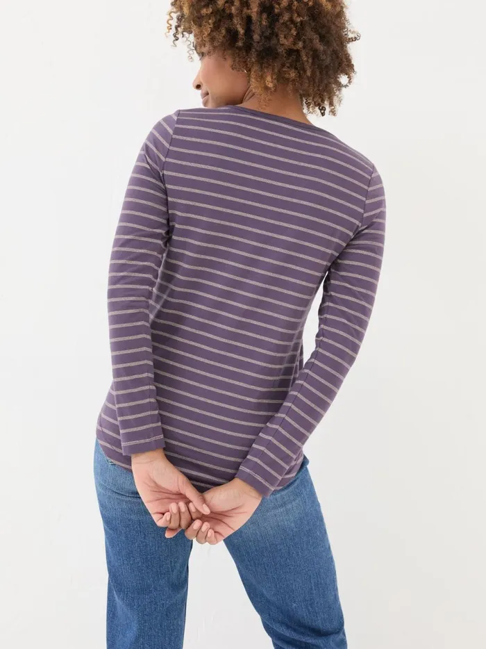 Women Tops and TShirts Fat Face Purple Sparkle Breton TShirt Women Tops and TShirts Fat Face Purple Sparkle Breton TShirt