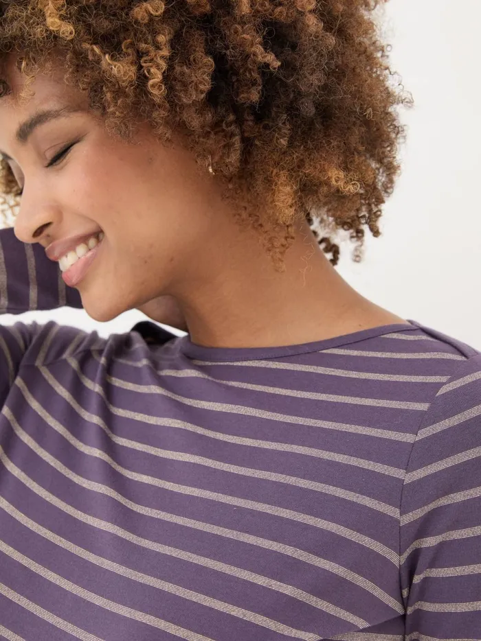 Women Tops and TShirts Fat Face Purple Sparkle Breton TShirt Women Tops and TShirts Fat Face Purple Sparkle Breton TShirt