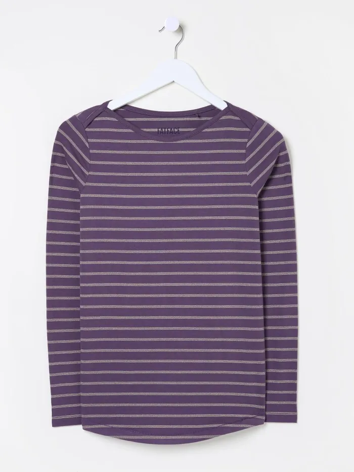Women Tops and TShirts Fat Face Purple Sparkle Breton TShirt Women Tops and TShirts Fat Face Purple Sparkle Breton TShirt