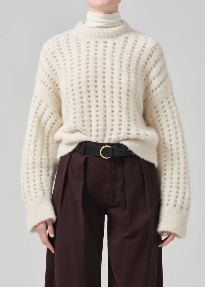 Women Tops Citizens Of Humanity Ailani Crewneck Sweater In Cream