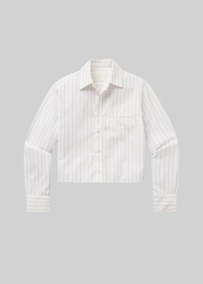 Women Tops Citizens Of Humanity Fino Cropped Shirt In Clove Stripe