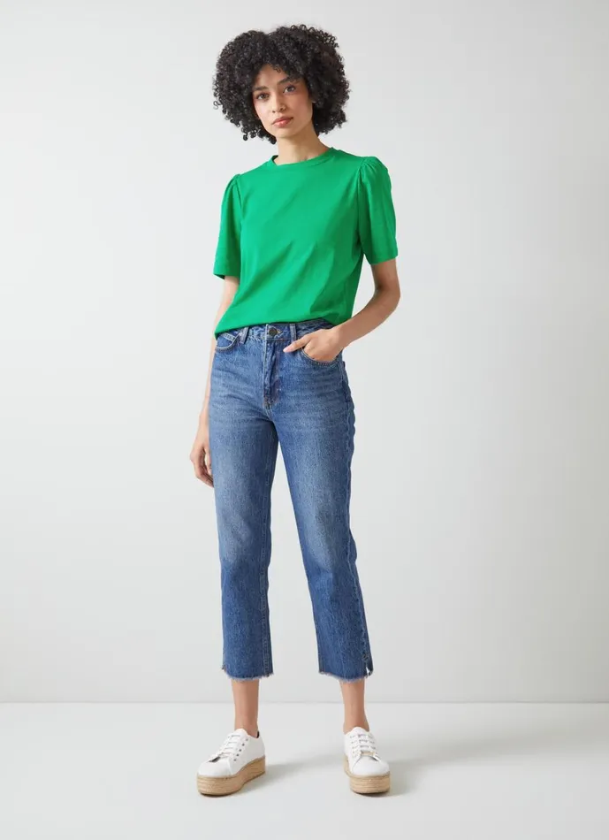 Women Tops LKBennett Issy Green Organic Cotton TShirt Fern Green Women Tops LKBennett Issy Green Organic Cotton TShirt Fern Green