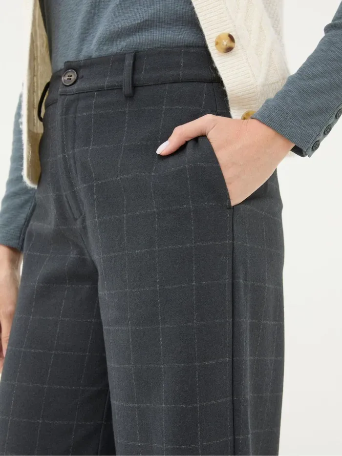 Women Trousers and Leggings Fat Face Presley Grey Herringbone Trousers