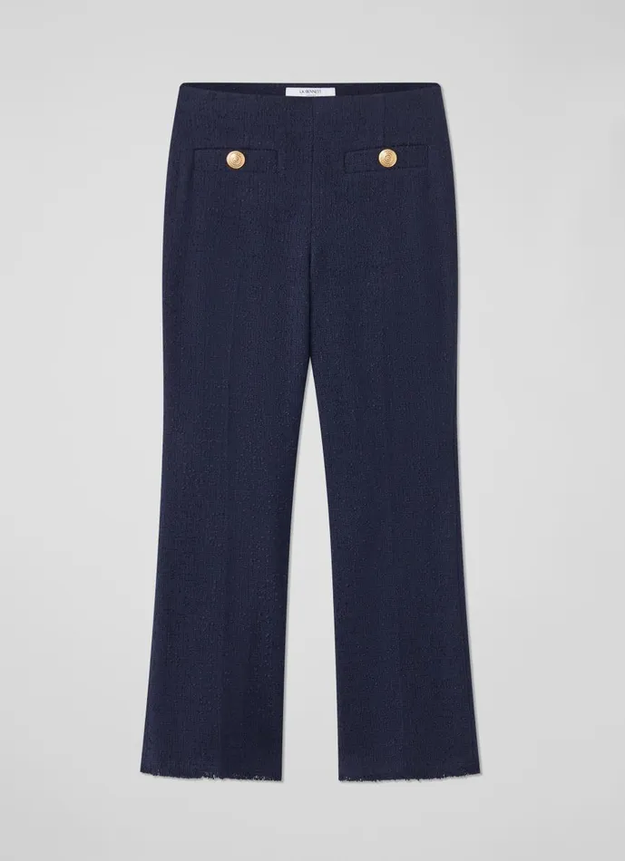 Women Trousers LKBennett Alexa Navy Recycled Cotton Italian Tweed Trousers Midnight Women Trousers LKBennett Alexa Navy Recycled Cotton Italian Tweed Trousers Midnight