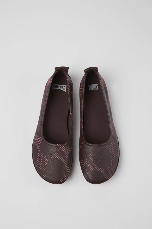 Women Twins Multicolored Leather Ballerinas Camper Ballerinas