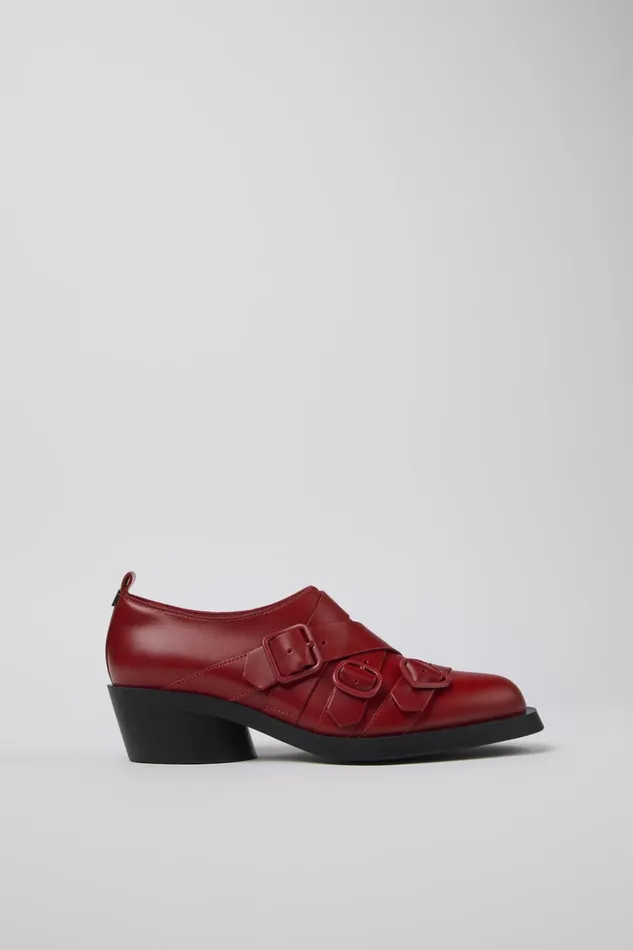 Women Twins Red Leather Shoes Camper Formal Shoes