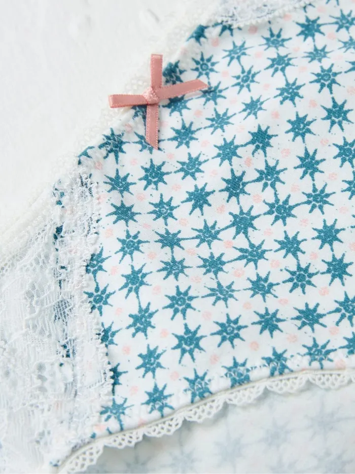 Women Underwear Fat Face Ivory Geometric Mini Knickers