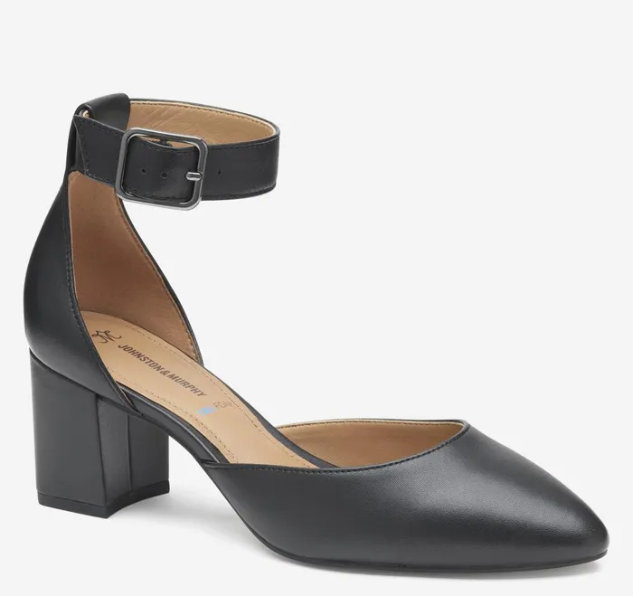 Women Vicki Ankle Strap Black Glove Leather JohnstonandMurphy Heels and Platform Wedges Women Vicki Ankle Strap Black Glove Leather JohnstonandMurphy Heels and Platform Wedges