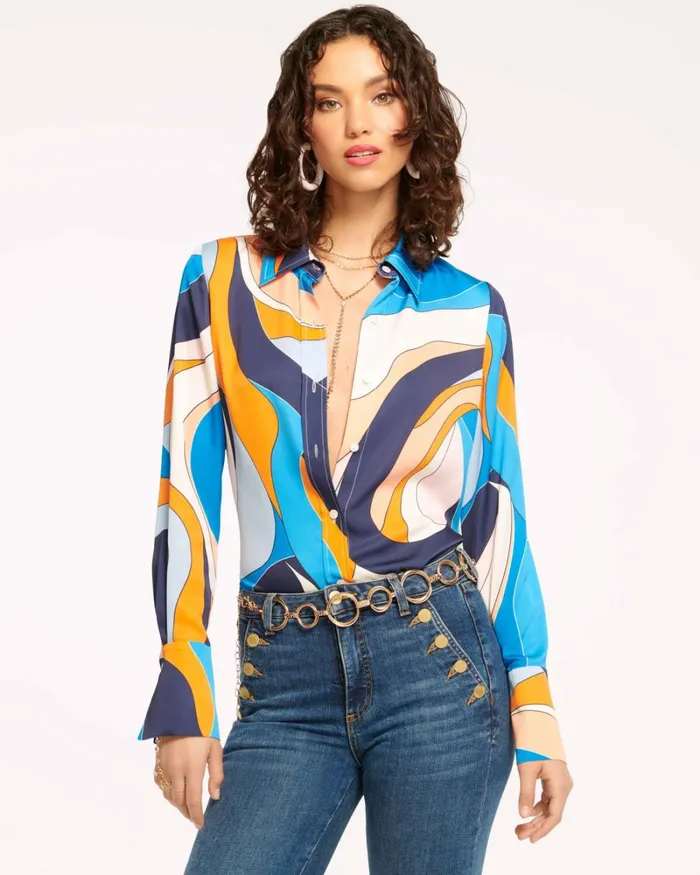 Women Victoria Button Down Blouse Cabernet Ramy Brook Tops Women Victoria Button Down Blouse Cabernet Ramy Brook Tops