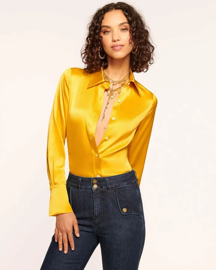 Women Victoria Button Down Blouse Cabernet Ramy Brook Tops Women Victoria Button Down Blouse Cabernet Ramy Brook Tops