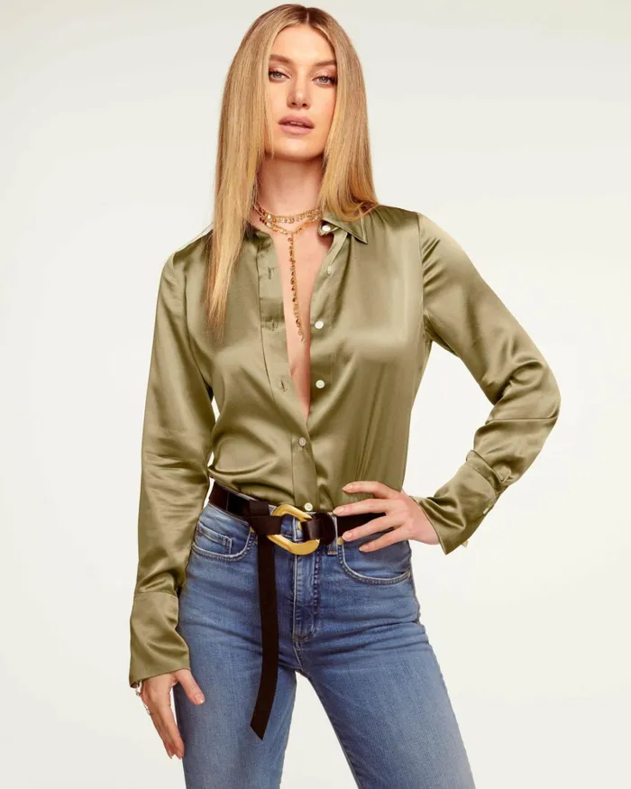 Women Victoria Button Down Blouse Cabernet Ramy Brook Tops Women Victoria Button Down Blouse Cabernet Ramy Brook Tops
