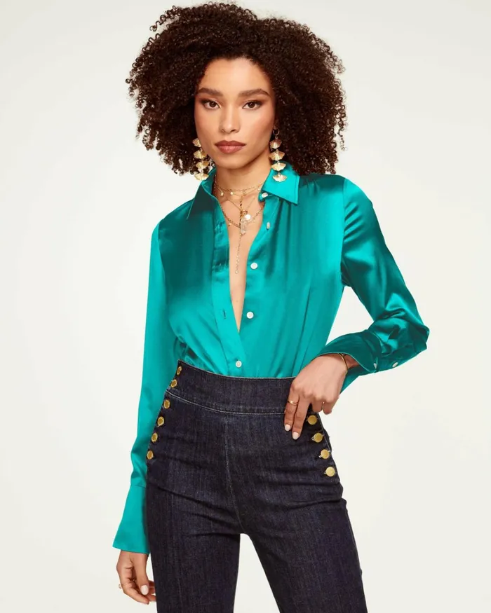Women Victoria Button Down Blouse Cabernet Ramy Brook Tops Women Victoria Button Down Blouse Cabernet Ramy Brook Tops