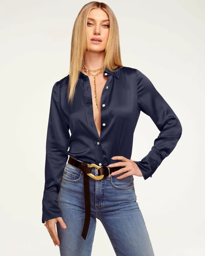 Women Victoria Button Down Blouse Cabernet Ramy Brook Tops Women Victoria Button Down Blouse Cabernet Ramy Brook Tops