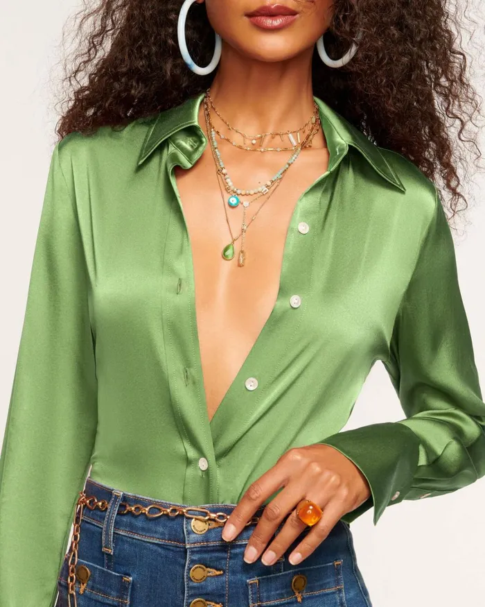 Women Victoria Button Down Blouse Cabernet Ramy Brook Tops Women Victoria Button Down Blouse Cabernet Ramy Brook Tops
