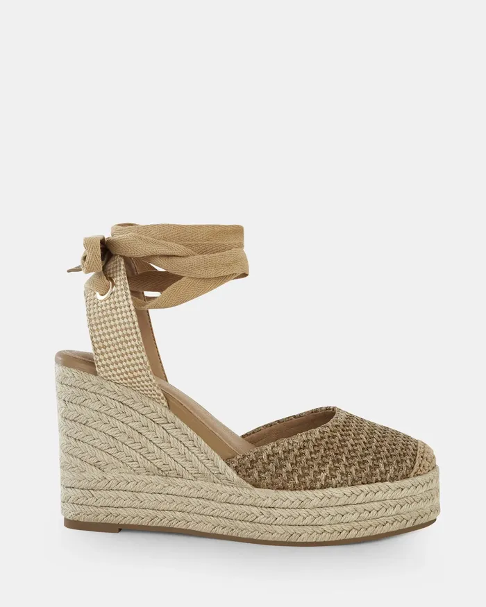 Women Wedges NOVO Shoes BUENOSAIRES NATURAL RAFFIA