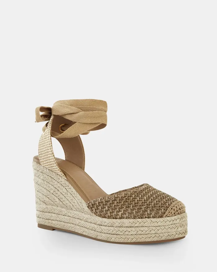 Women Wedges NOVO Shoes BUENOSAIRES NATURAL RAFFIA