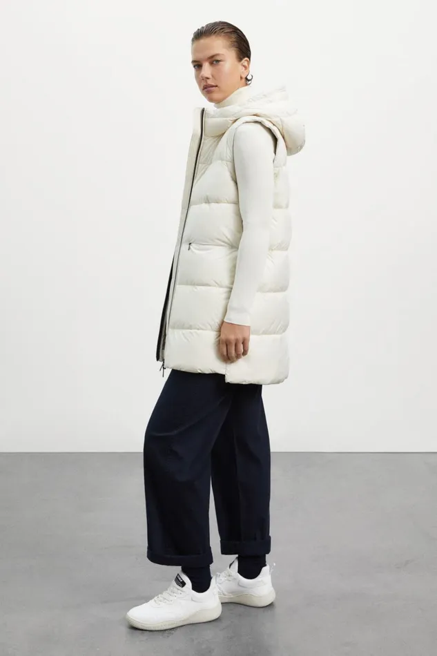 Women White Marangu Coat Ecoalf Vests