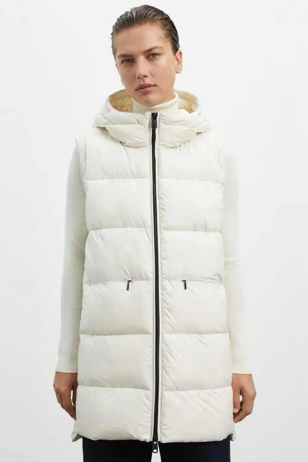 Women White Marangu Coat Ecoalf Vests