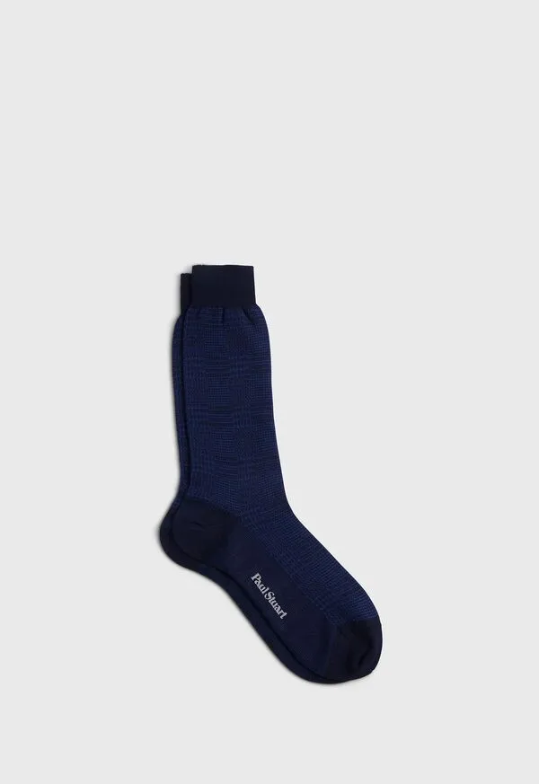 Wool Glen Plaid Sock Black Socks Paulstuart Mens