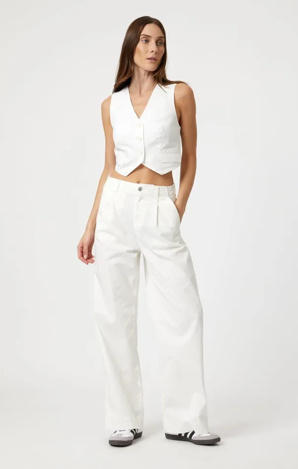 Woven Vest In Antique White Women Mavi Jeans Tops and TShirts Woven Vest In Antique White Women Mavi Jeans Tops and TShirts