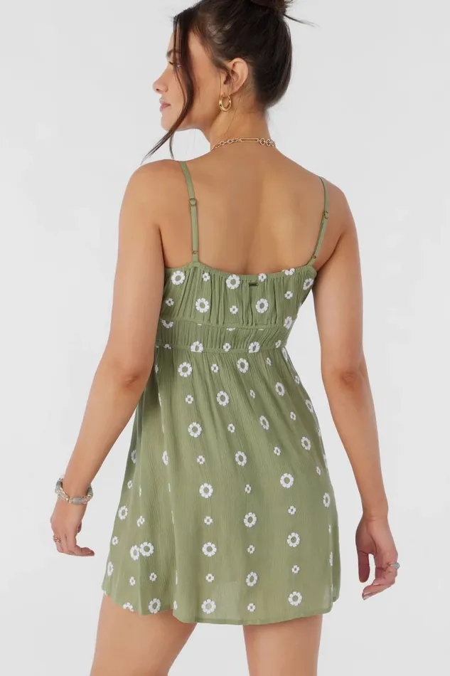 YAZZA EMBROIDERED GEO MINI DRESS Oil Green Women O039NEILL Clothing