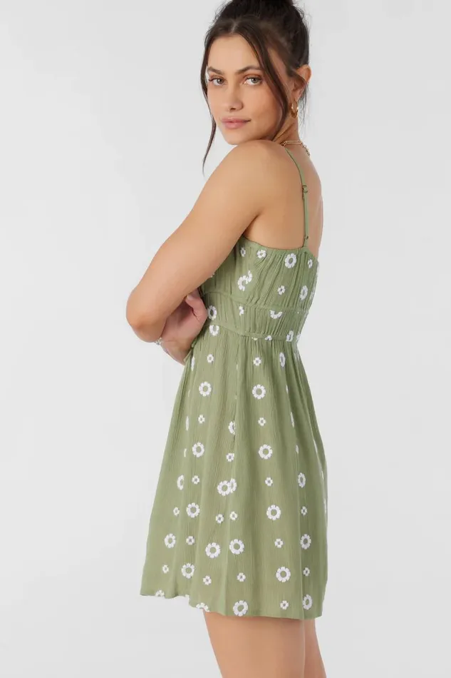YAZZA EMBROIDERED GEO MINI DRESS Oil Green Women O039NEILL Clothing