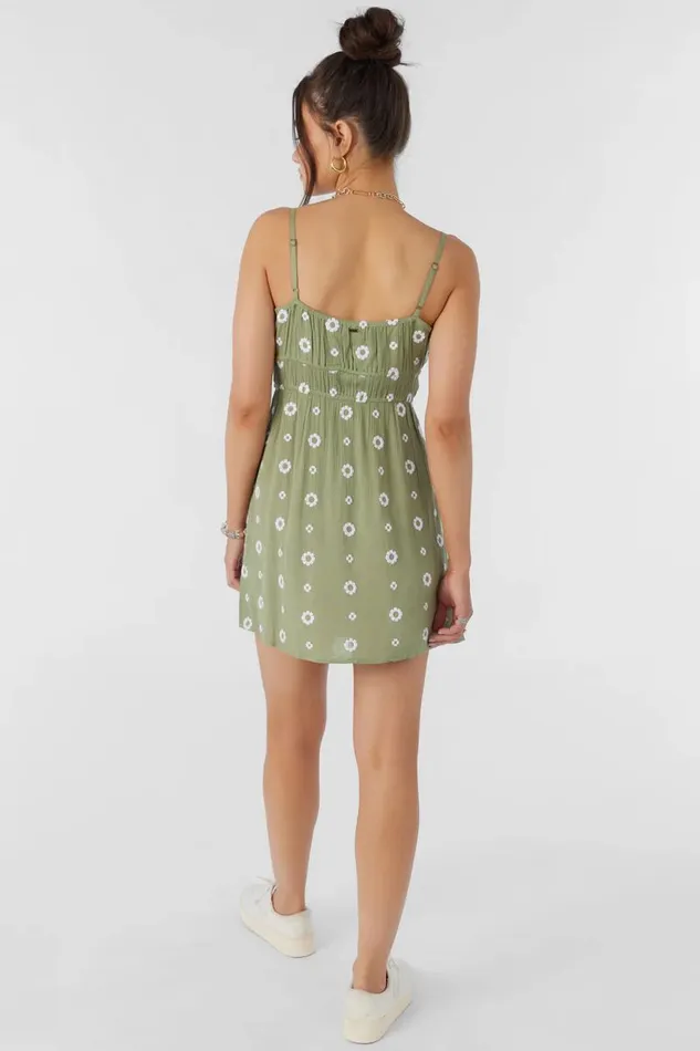 YAZZA EMBROIDERED GEO MINI DRESS Oil Green Women O039NEILL Clothing