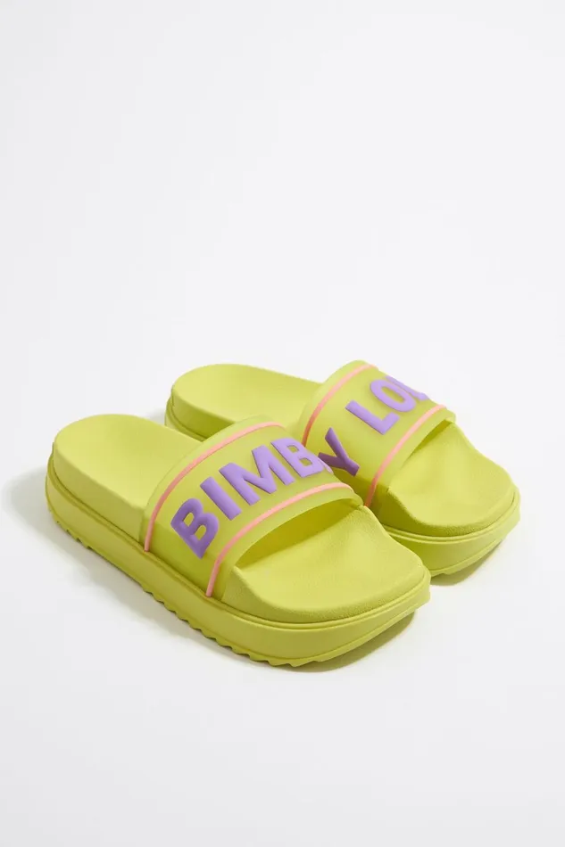 Yellow Logo Platform Flipflop Yellow Women Bimba Y Lola Sandals Yellow Logo Platform Flipflop Yellow Women Bimba Y Lola Sandals
