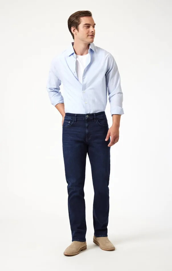 Zach Straight Leg In Midnight Brushed Supermove Men Mavi Jeans Denim